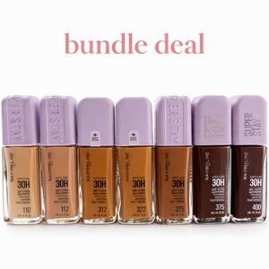 Bundle of 7 Maybelline  Super Stay 30H Liquid Foundation - makeup